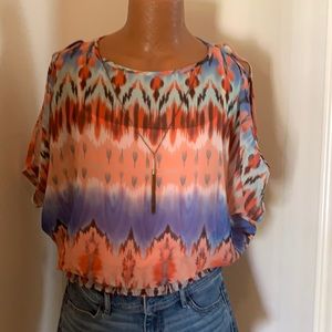 Selling Cold shoulder top with necklace